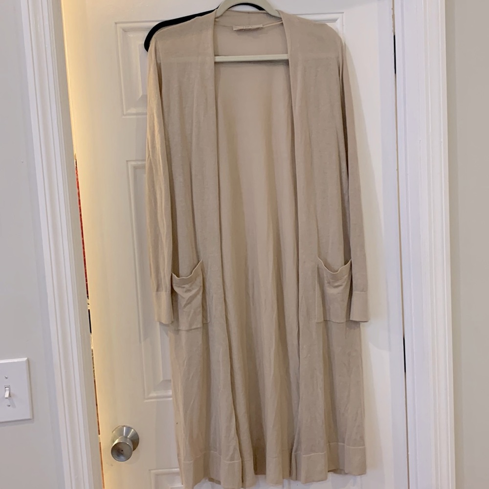 Loft long tan/ gold sweater